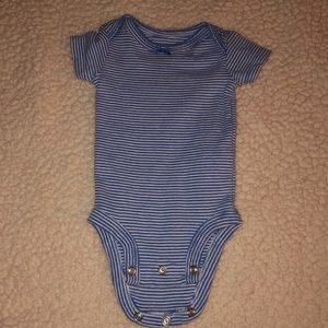 Blue and white stripped onsie
